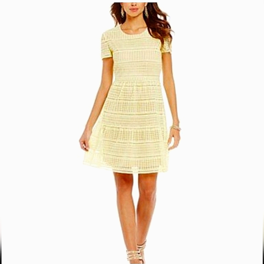 Gianni Bini Aline Yellow Tiered Dress
